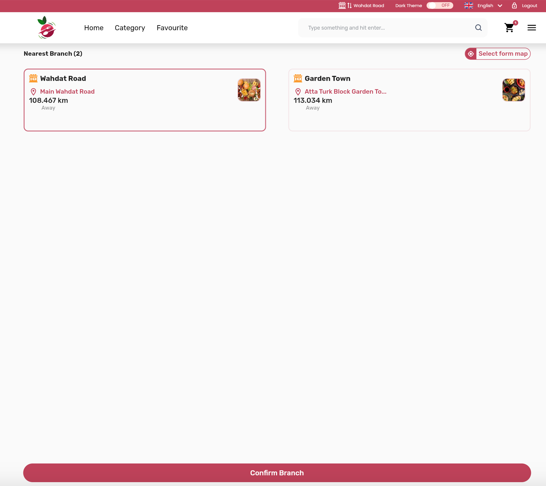 Hungers Customer Website — food ordering storefront