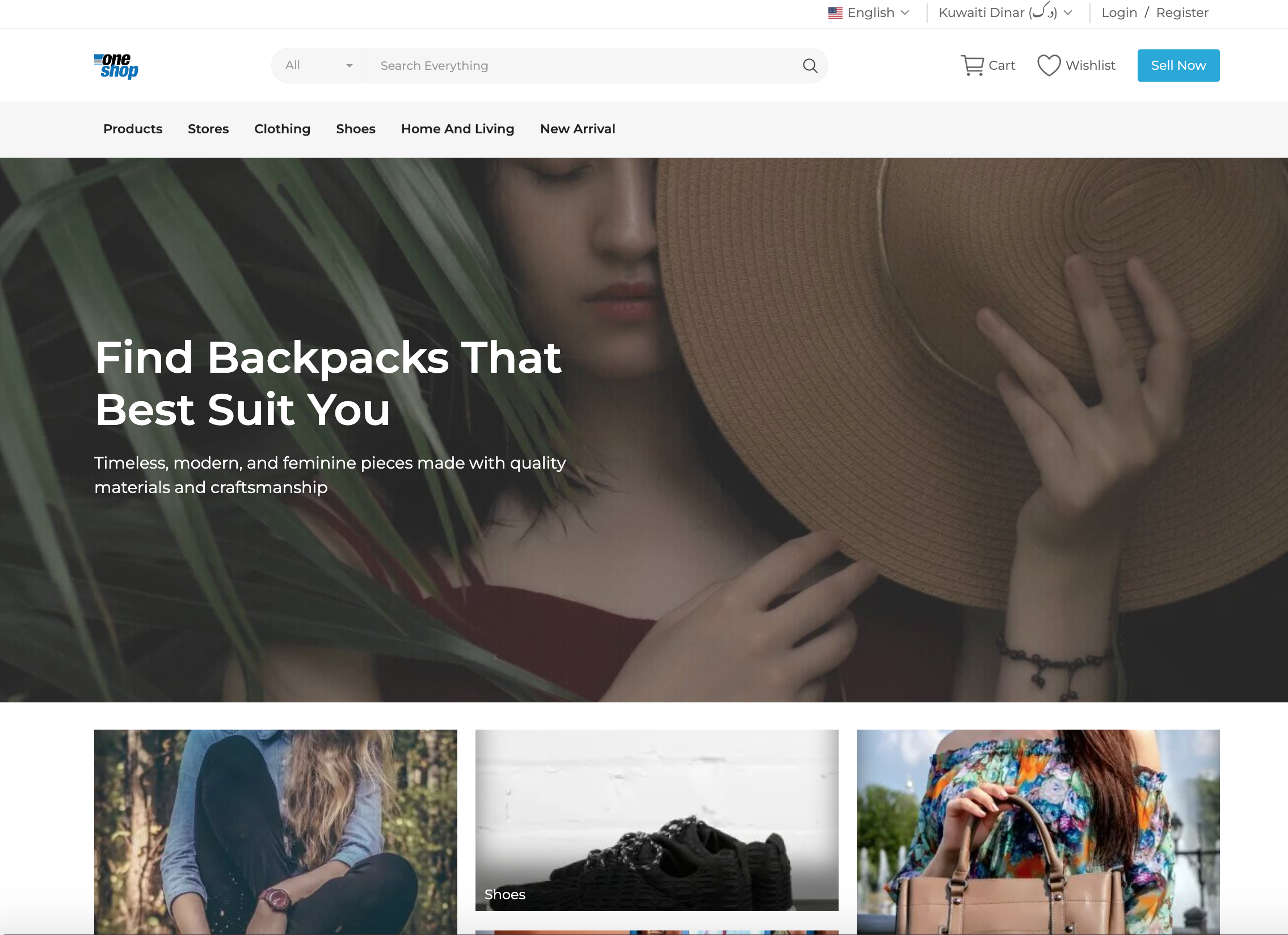 OneShop E-Commerce Customer Website — product listing and shopping interface